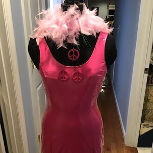 💖 Hot Pink Peace & Love Mini Dress | Barbiecore Costume